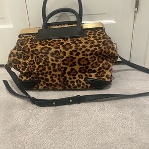 Brian Atwood Leopard Print Women's Bag with Black Accents